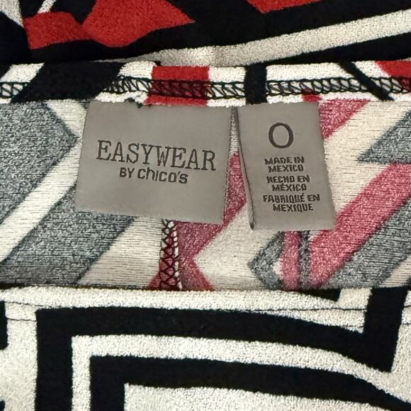 Chicos Easywear Top Womens Multicolor Small Striped Abstract Casual Career Shirt - Picture 5 of 8